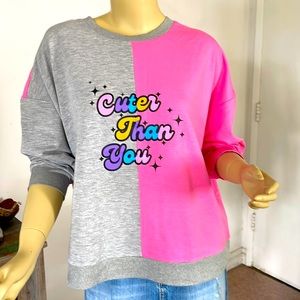 Graphic sweatshirt in two tone by society 212